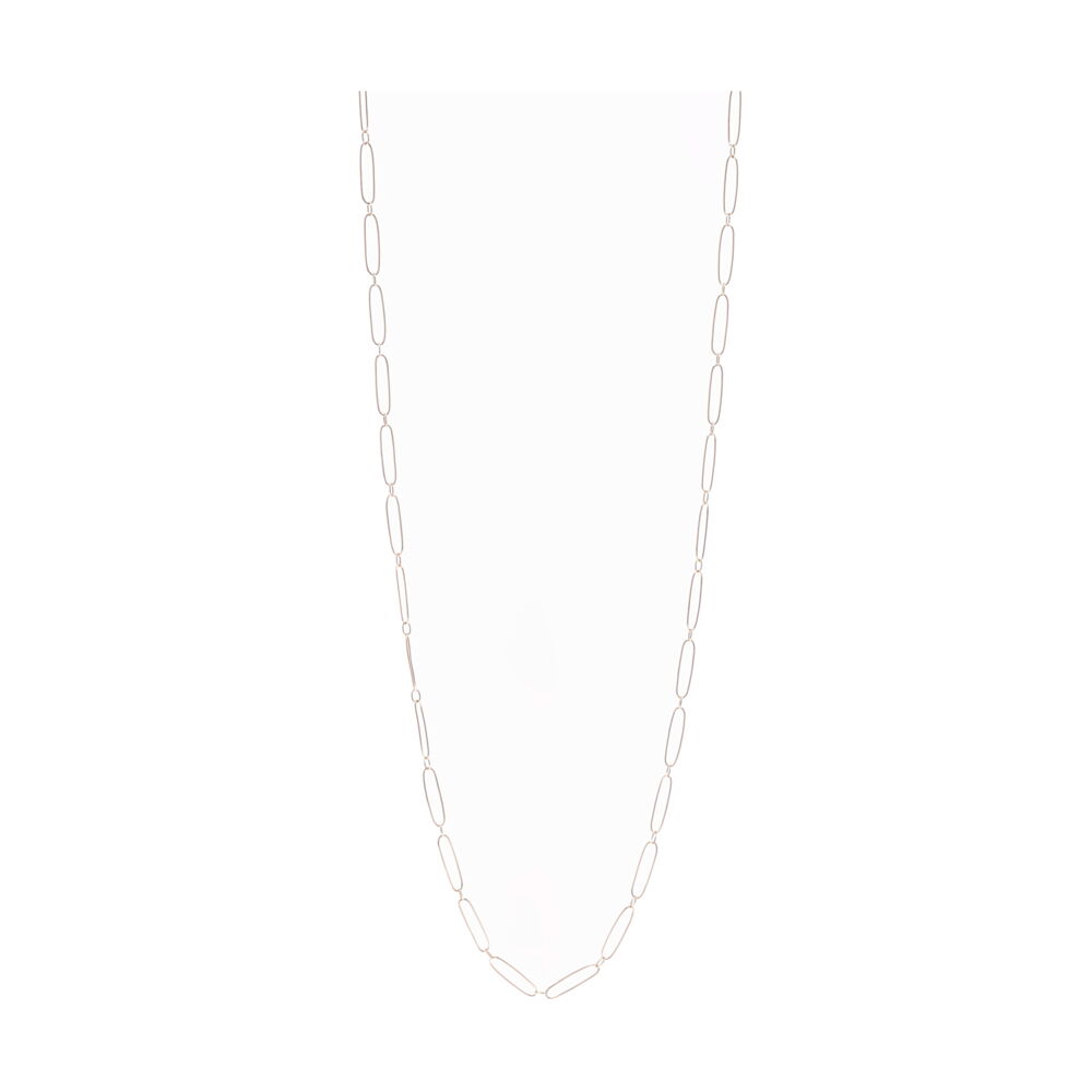 <font size="2">This paper-clip inspired necklace crafted in 14k yellow gold is unique and elegant. Its simple character makes it the perfect necklace for layering with other pieces, but its versatility allows it to be worn on its own. This is a staple piece for anyone's jewelry collection. </font> Paper Clip Necklace 14k Gold
