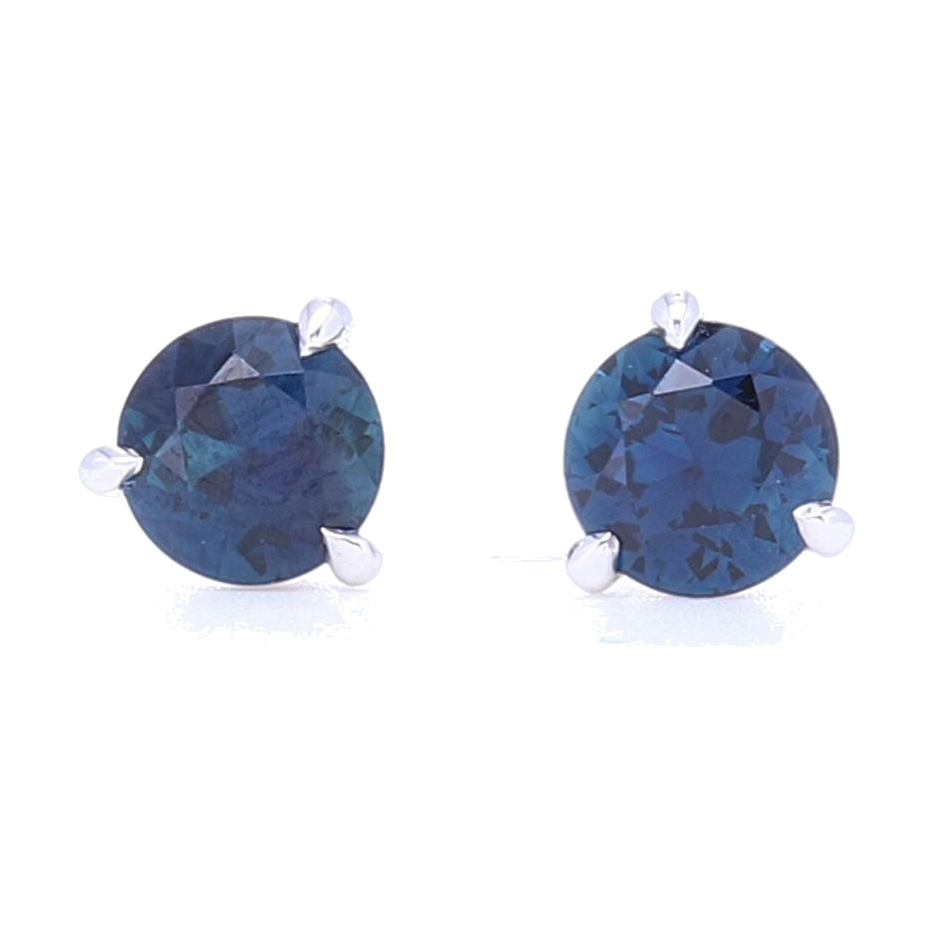 These classic 3 prong blue sapphire studs, with a total carat weight of 0.85 carats, are perfect for every day. Perfect for symbolizing that September birthday of yourself or someone you love. Set in 18k white gold and handcrafted in Italy these are sure to be treasured for years. 3 Prong Set Blue Sapphire Studs