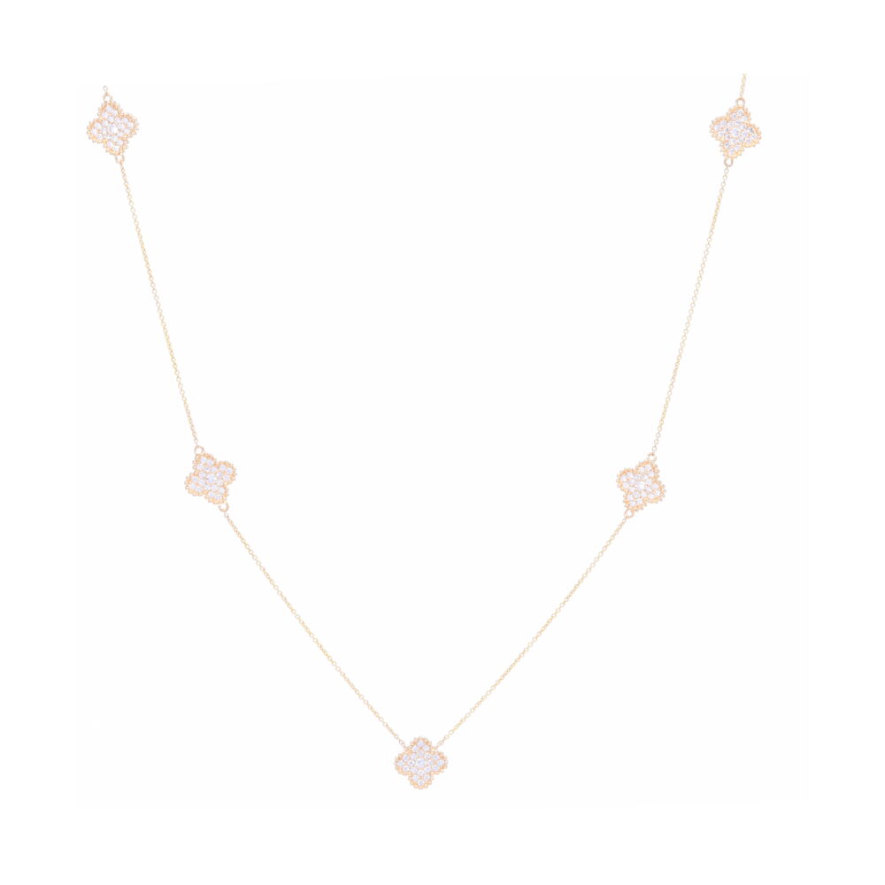 14k gold clover necklace