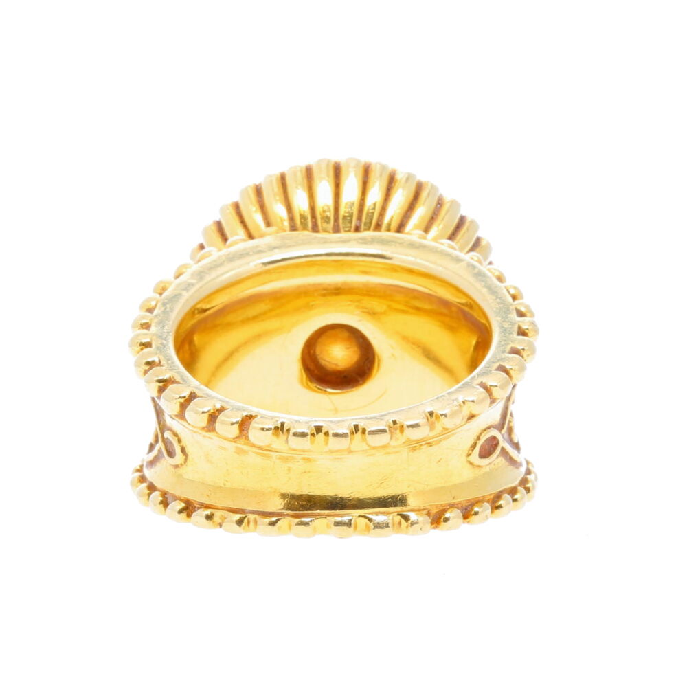 18K YG Cynthia Bach Oval Scroll work 18ct Yellow Sapphire