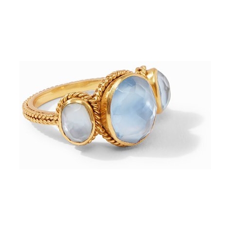 <p style="color: rgb(72, 72, 72); font-family: Lanae; font-size: 16px; position: initial; margin: initial;">Rose cut oval gemstones of imported glass in an elegant chevron surround.</p><p style="color: rgb(72, 72, 72); font-family: Lanae; font-size: 16px; position: initial; margin: initial;"><br></p><div style="color: rgb(72, 72, 72); font-family: Lanae; font-size: 16px; position: initial; margin: initial;"></div><ul style="list-style-type: disc; padding: 0px; margin: initial; color: rgb(72, 72, 72); font-family: Lanae; font-size: 16px; position: initial;"><li style="padding: 0px; margin: initial; position: initial; font-family: Lanae;">24K gold plate</li><li style="padding: 0px; margin: initial; position: initial; font-family: Lanae;">Julie Vos hallmark</li></ul> Calypso Ring