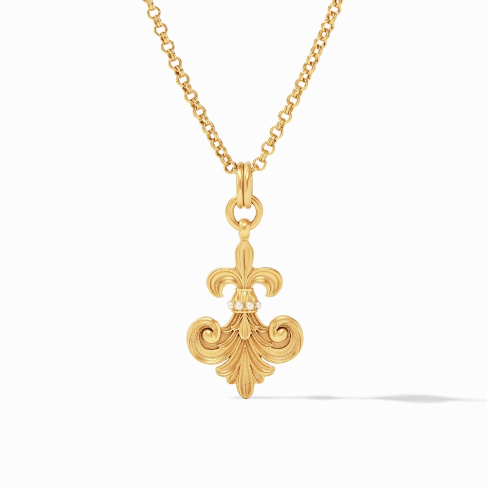 <div style="position: initial; margin: initial;">Fleur-de-Lis sculptural carving with freshwater pearl accents.</div><div style="position: initial; margin: initial;">Necklace measures 36 inches in length.</div> Fleur-de-Lis Pendant