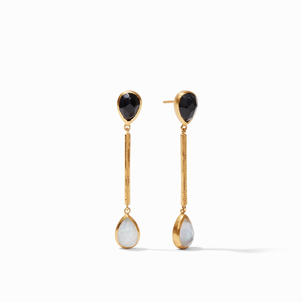 <div style="position: initial; margin: initial;">Pear shape gemstones sparkle on this swingy earring. Measures a total of 1.8 inch in length.</div> Cassis Duster Earring