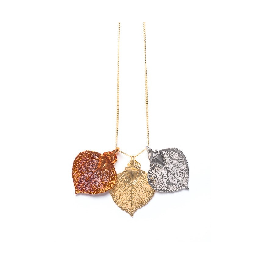 Aspen Leaf Triple Necklace