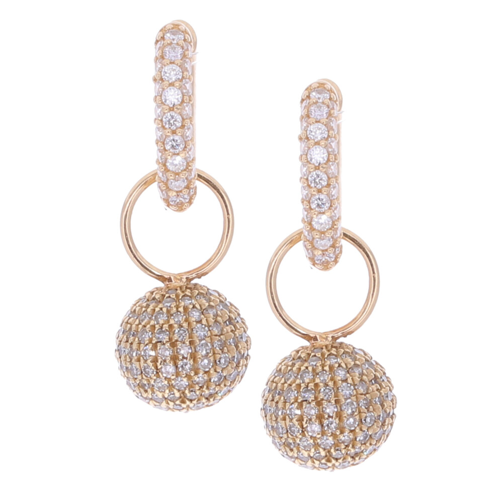 pave diamond ball earrings