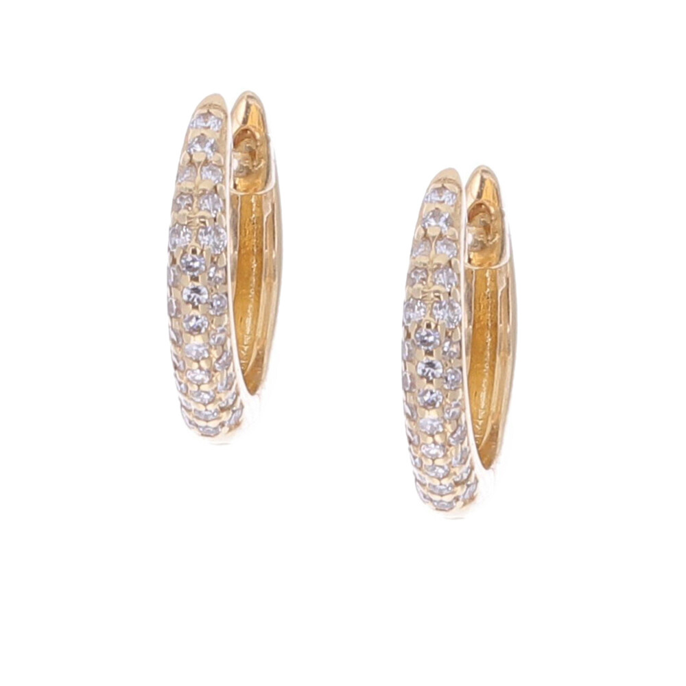 14k Yellow Gold Basic Huggie with 0.25tcw of Diamonds Basic Huggie 0.25tcw