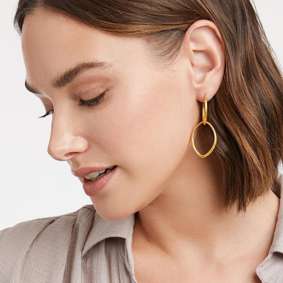 Image 2 for Fleur-De-Lis 2 in 1 Earring Gold