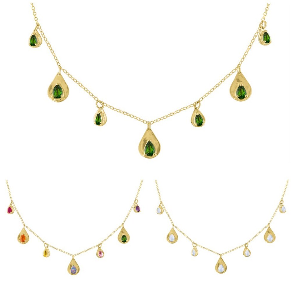 Teardrop Precious Stone Necklace 14k Yellow Gold; Colored Stones
1.67cttw 15" With 1" Expansion Link Teardrop Precious Stone Necklace 14k Yellow Gold; Colored Stones
1.67cttw 15" With 1" Expansion Link