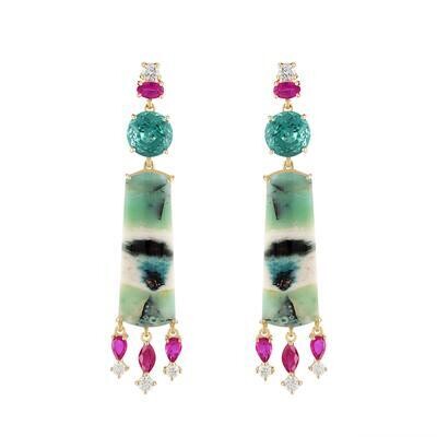 These one of a kind beauties from Eden Presley's Rock Collection feature 6.3cts of Apatite, 2.15cts of Ruby & 0.74ct of glimmering Diamonds. Monster Eye Earrings *One Of A Kind