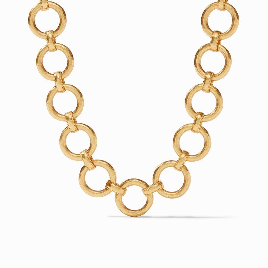 <div style="position: initial; margin: initial; font-family: Lanae;">Lightly hammered statement links finished with raised bead detail. Toggle closure.</div><div style="position: initial; margin: initial; font-family: Lanae;"><br style="position: initial; margin: initial; font-family: Lanae;"></div><div style="position: initial; margin: initial; font-family: Lanae;"><ul style="font-family: Lanae;"><li style="font-family: Lanae;">Adjustable 21 inch length</li><li style="font-family: Lanae;">24K gold plate</li><li style="font-family: Lanae;">Julie Vos hallmark</li></ul></div> Savoy Link Necklace