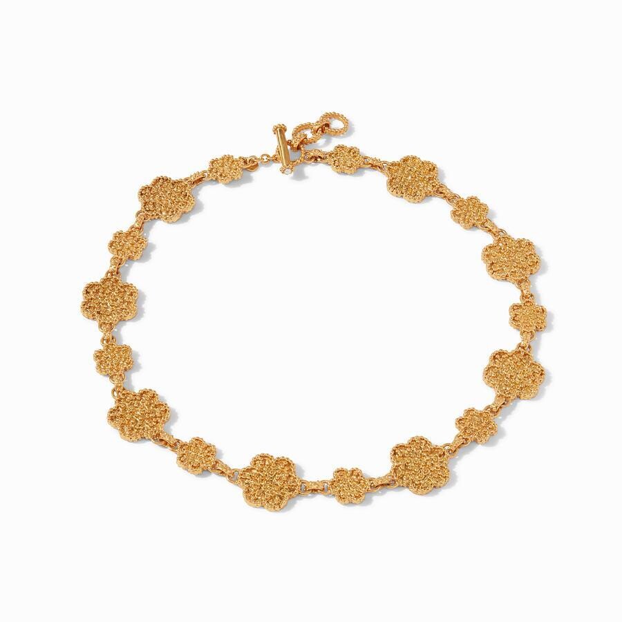 <div style="position: initial; margin: initial;">Gilded flowers decorated with raised bead detail, finished with three toggle rings for adjustable length.</div><div style="position: initial; margin: initial;"><br></div><div style="position: initial; margin: initial;">Adjustable length 19.5 - 20 - 20.5 inches</div><div style="position: initial; margin: initial;">24K gold plate</div><div style="position: initial; margin: initial;">Julie Vos hallmark</div> Colette Statement Necklace