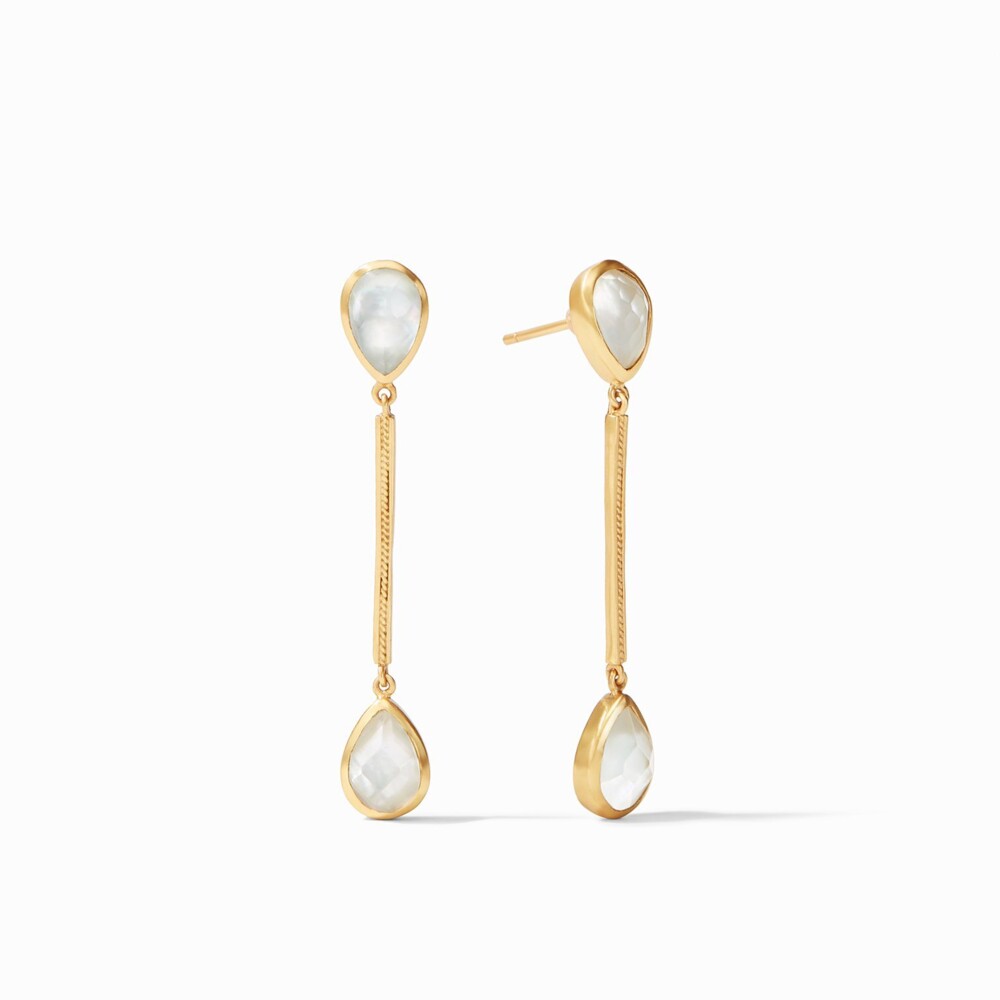 <div style="position: initial; margin: initial;"><span style="font-size: 16.8px; position: initial; margin: initial;">Pear shape gemstones sparkle on this swingy earring.</span></div><div style="position: initial; margin: initial;"><span style="font-size: 16.8px; position: initial; margin: initial;"><br></span></div><div style="position: initial; margin: initial;"><span style="font-size: 16.8px; position: initial; margin: initial;">24K gold plate</span></div><div style="position: initial; margin: initial;"><span style="font-size: 16.8px; position: initial; margin: initial;">1.8 inch length</span></div><div style="position: initial; margin: initial;"><span style="font-size: 16.8px; position: initial; margin: initial;">Imported glass, mother of pearl</span></div><div style="position: initial; margin: initial;"><span style="font-size: 16.8px; position: initial; margin: initial;">Julie Vos hallmark</span></div><div style="position: initial; margin: initial;"><span style="font-size: 16.8px; position: initial; margin: initial;">Model is wearing Pearl. </span></div> Cassis Duster Earring