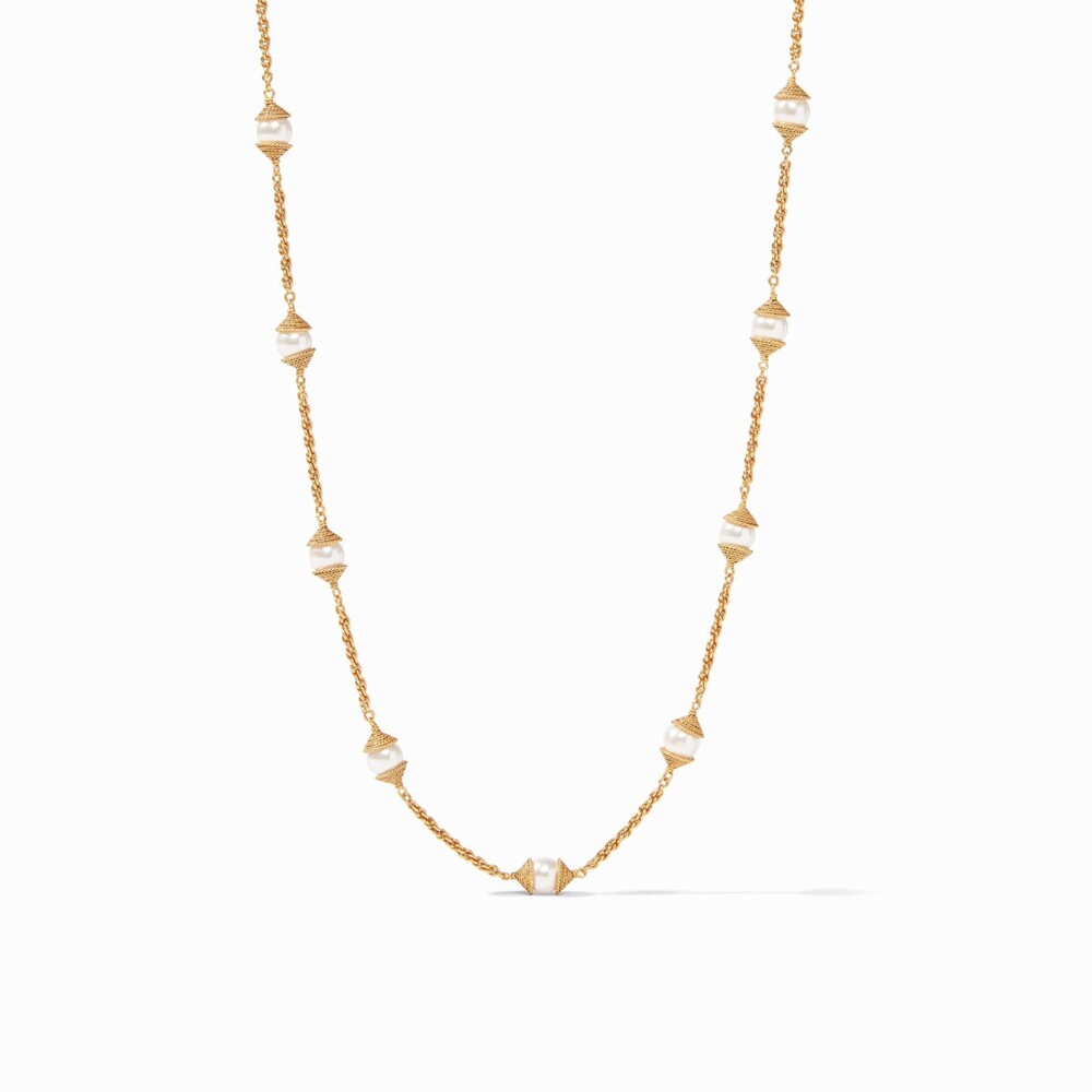 Calypso Pearl Delicate Station Necklace Pearl 16-17-18 Inches Calypso Pearl Delicate Necklace