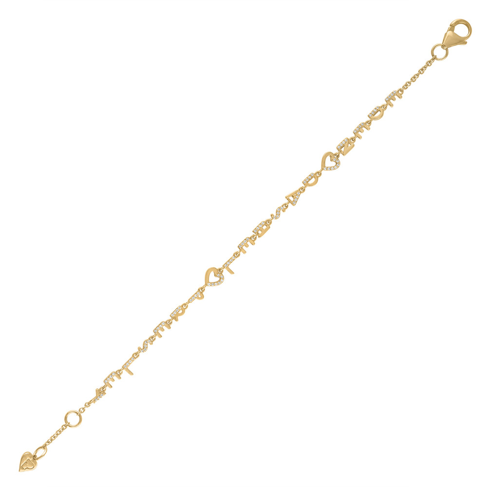 "Eden Presley" Mantra Bracelet Mantra 14k Yellow Gold Stock Phrase "Eden Dashel Presley" Eden Presley Mantra Bracelet