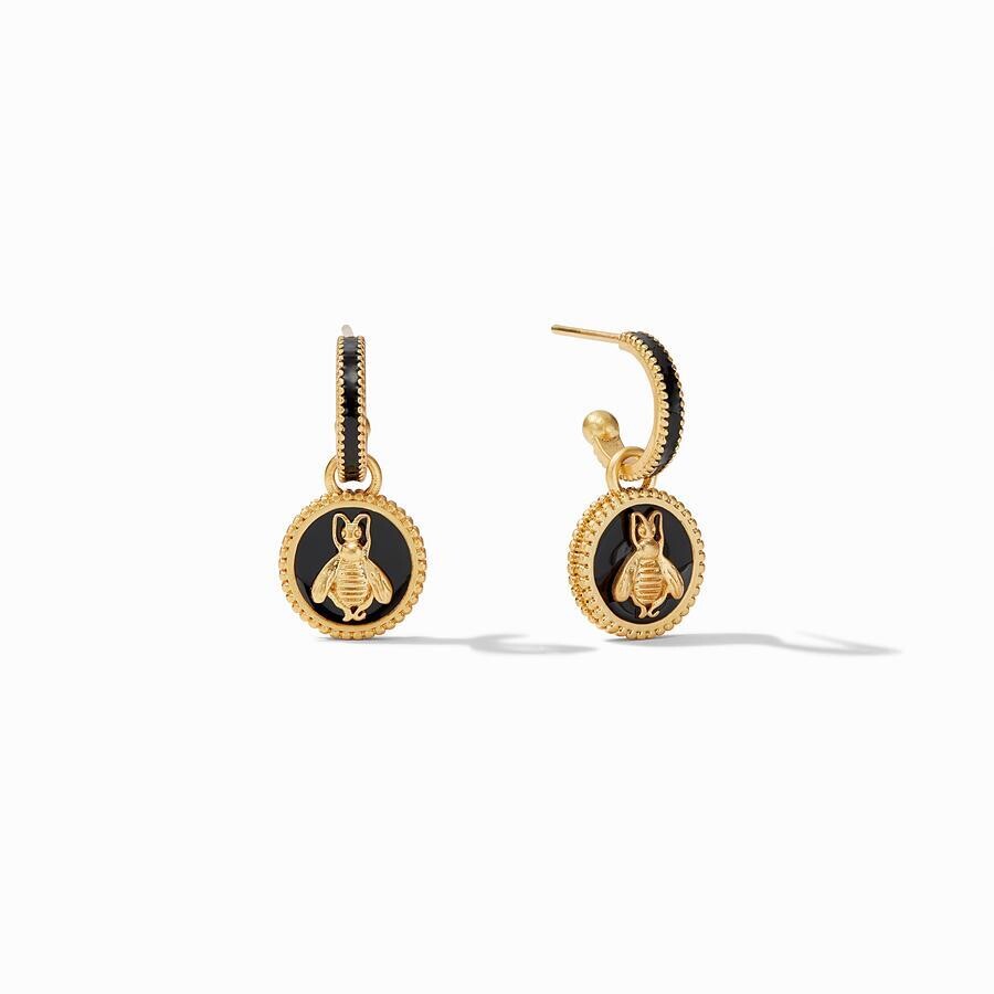 Bee Cameo Hoop & Charm Earring Gold Obsidian Black Enamel Bee Cameo
Hoop & Charm Earring Gold
Obsidian Black Enamel