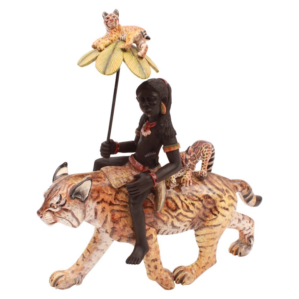 Bobcat Rider<div style="position: initial; margin: initial;"><br style="position: initial; margin: initial;"></div><div style="position: initial; margin: initial;"><div style="position: initial; margin: initial;"><span style="font-size: 16.8px; position: initial; margin: initial;">Sculptor: Moshe Sello</span></div><div style="position: initial; margin: initial;"><span style="font-size: 16.8px; position: initial; margin: initial;">Painter: Bongekile Ntombela</span></div></div> Bobcat Rider