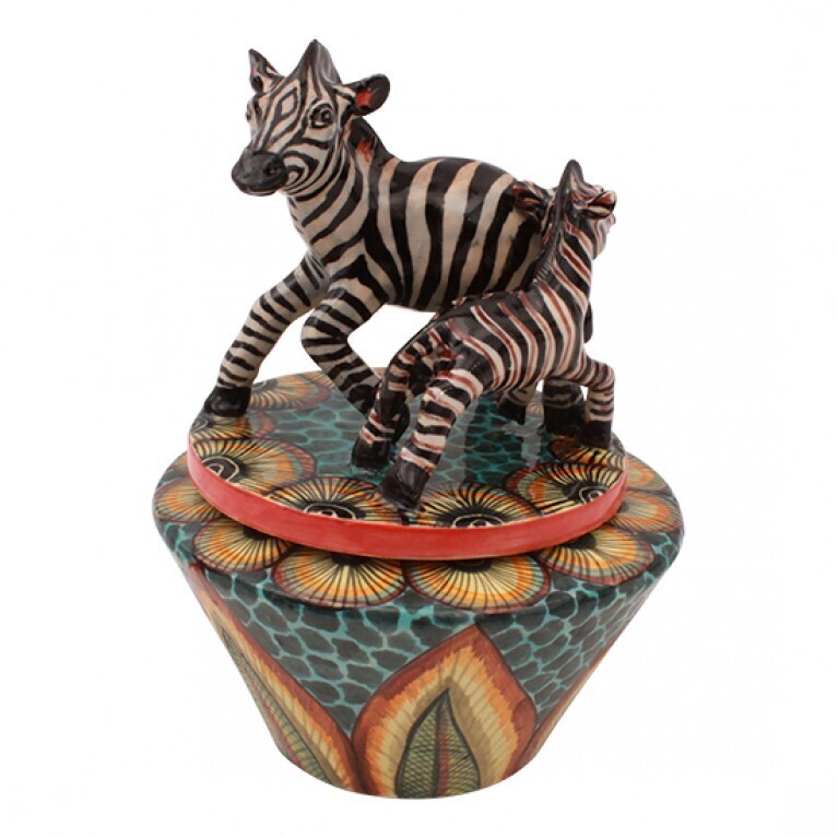 Zebra Box<div style="position: initial; margin: initial;"><br style="position: initial; margin: initial;"></div><div style="position: initial; margin: initial;"><div style="position: initial; margin: initial;"><span style="font-size: 16.8px; position: initial; margin: initial;">Sculptor: Pitso Mohlakoana</span></div><div style="position: initial; margin: initial;"><span style="font-size: 16.8px; position: initial; margin: initial;">Painter: Nonhlanhla Nxumalo Vilakazi</span></div></div> Zebra Box