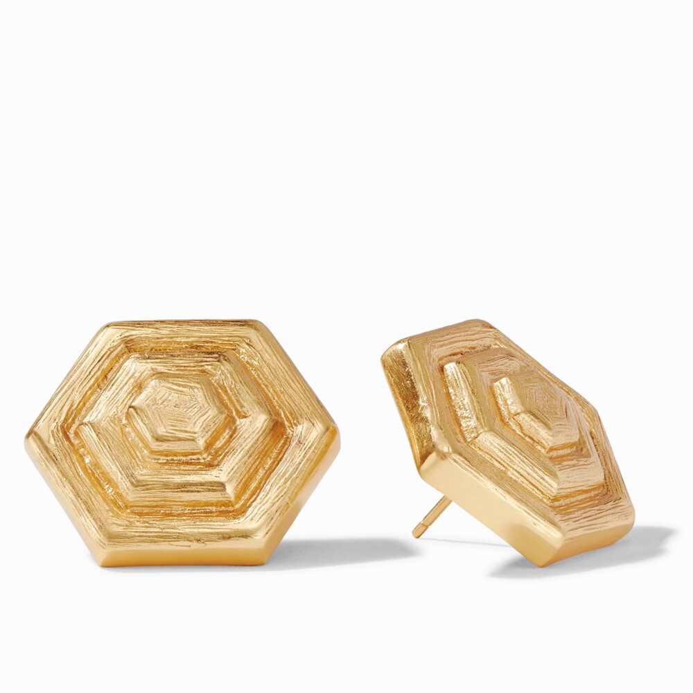MSRP $155 1 inch length 24K gold plate Julie Vos hallmark Palladio Statement Stud