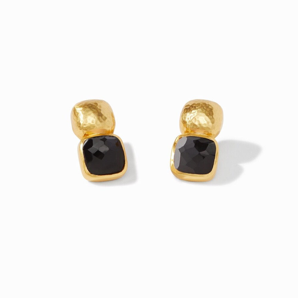 Catalina Earring Gold Faceted Obsidian Black Catalina Earring Gold Faceted Obsidian Black