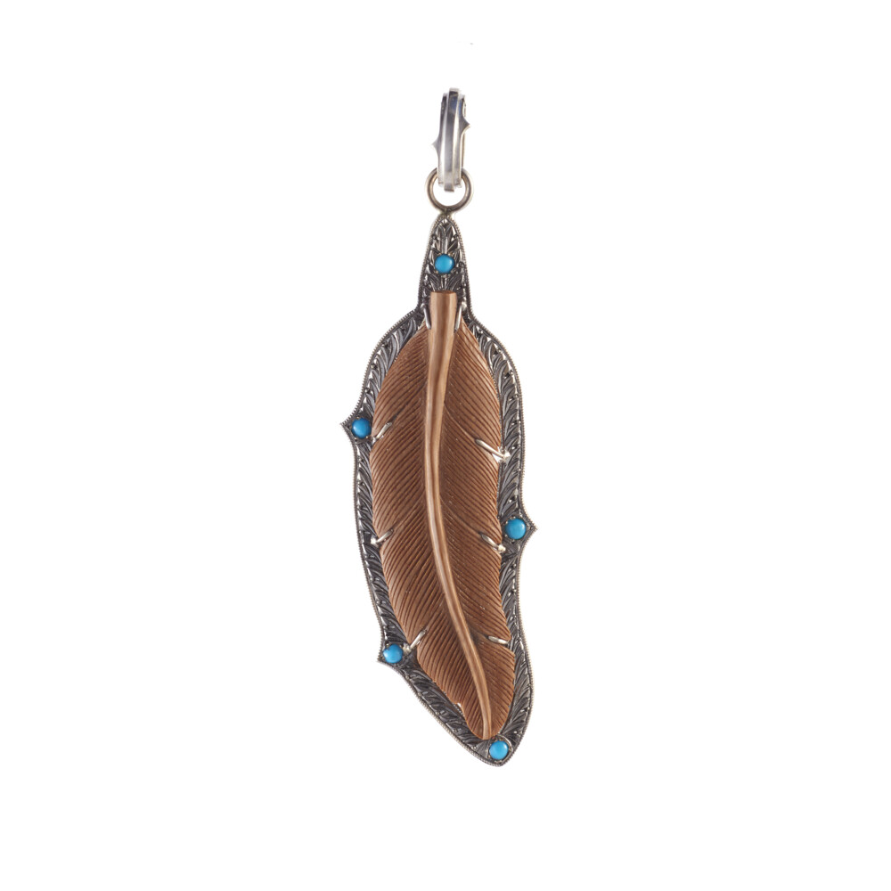 18Kt Feather pendant