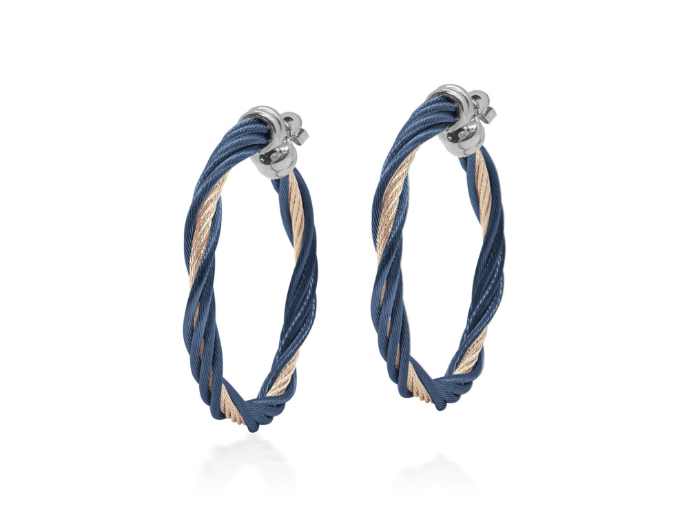 Blueberry & Carnation Cable Modern Twist Earrings – ALOR Blueberry & Carnation Cable Modern Twist Earrings