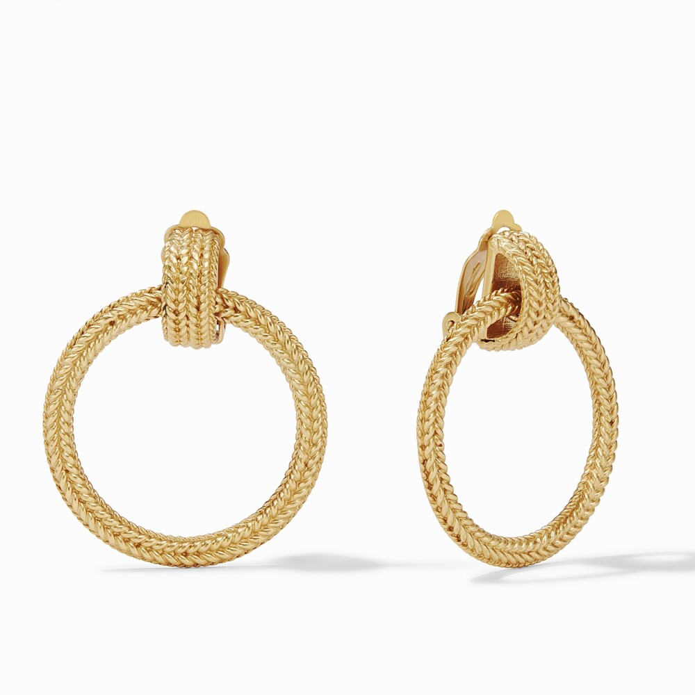 MSRP $155 1.65 inch length 24K gold plate Julie Vos hallmark Windsor Doorknocker Clip– Julie Vos