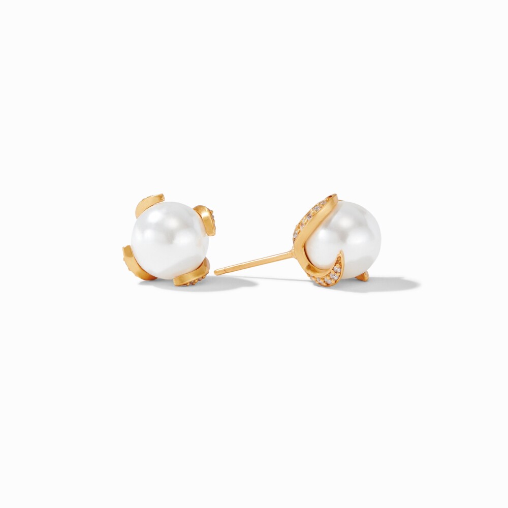 MSRP $95 10mm pearl 24K gold plate Julie Vos Hallmark Juliet Demi Stud– Julie Vos