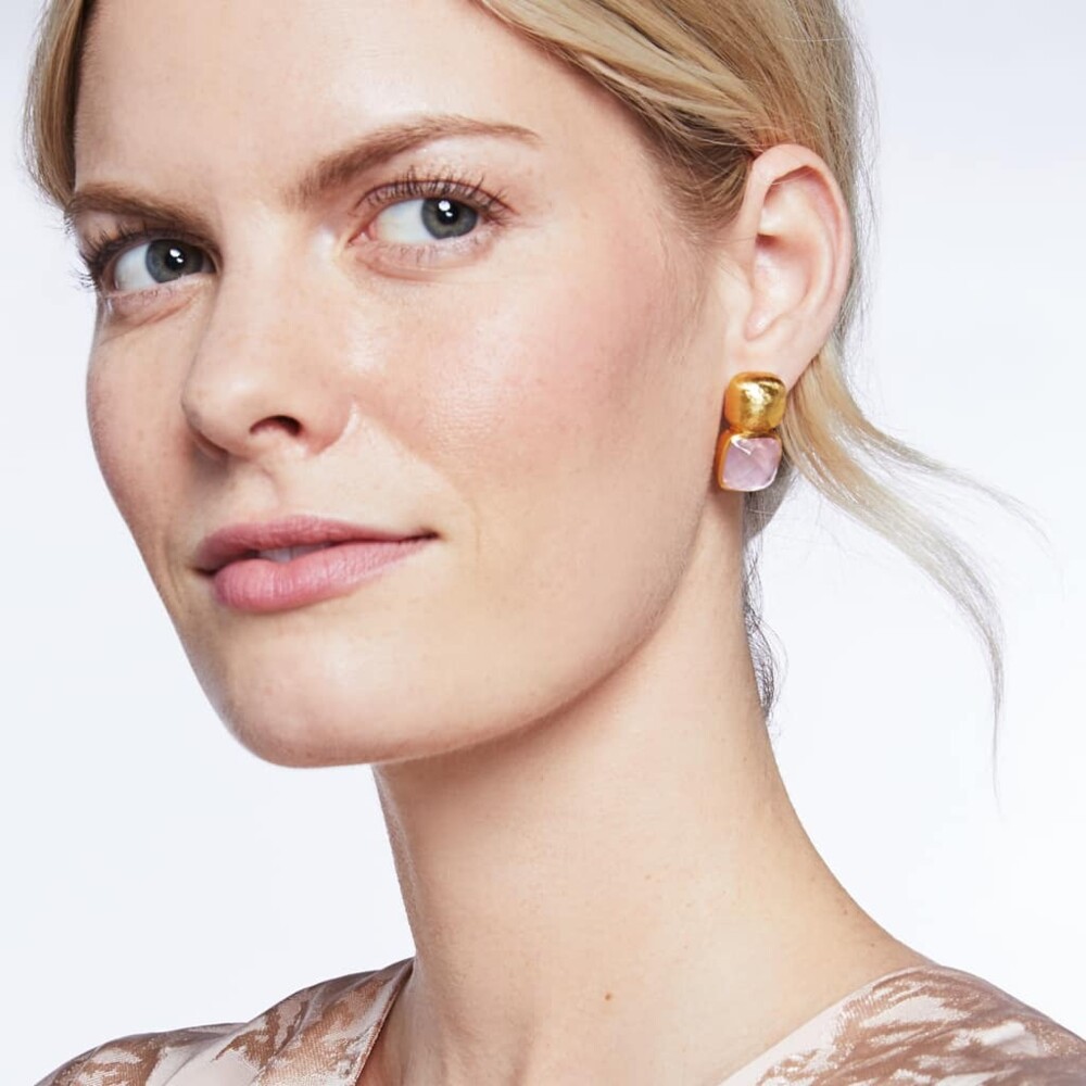 Catalina Earring Gold Iridescent Ruby Red Catalina Earring - Ruby Red