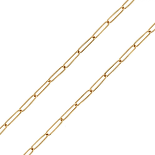 Closeup photo of 3.8mm Gold Link Carabiner Chain - 16"
