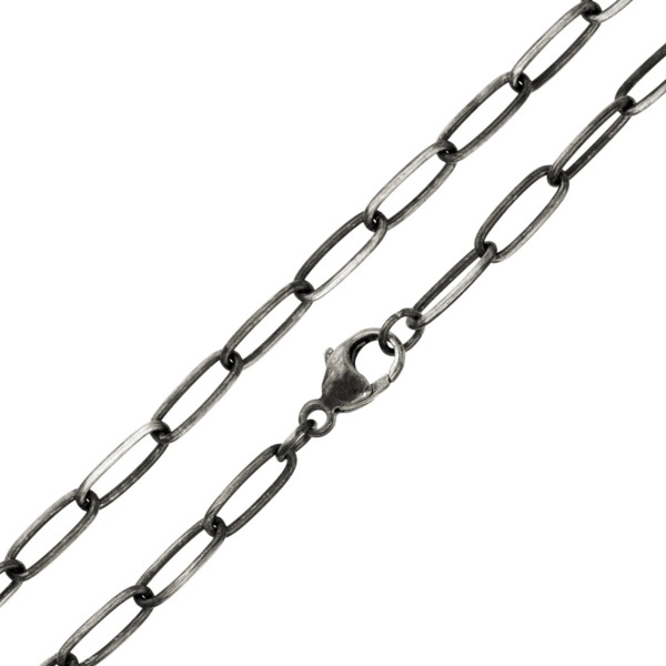Closeup photo of 2.9mm Silver Patina Link Chain - 16"