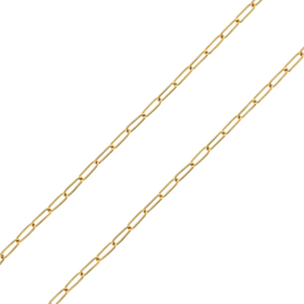 Closeup photo of 2.9mm Gold Link Carabiner Chain - 16"