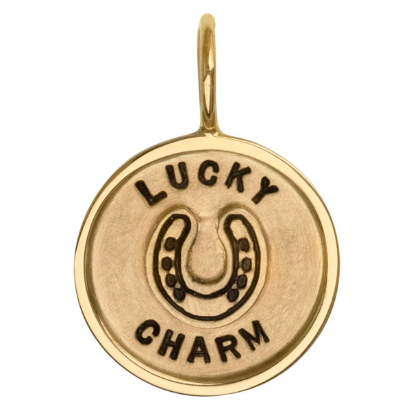 Closeup photo of Gold Lucky Charm Round Charm