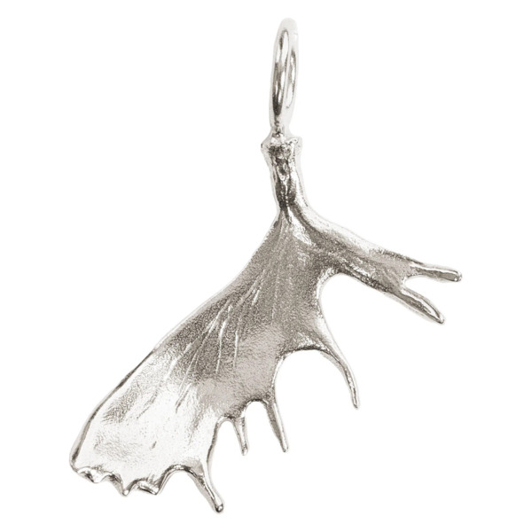 Closeup photo of Silver Polished Moose Paddle Sculptural Charm
