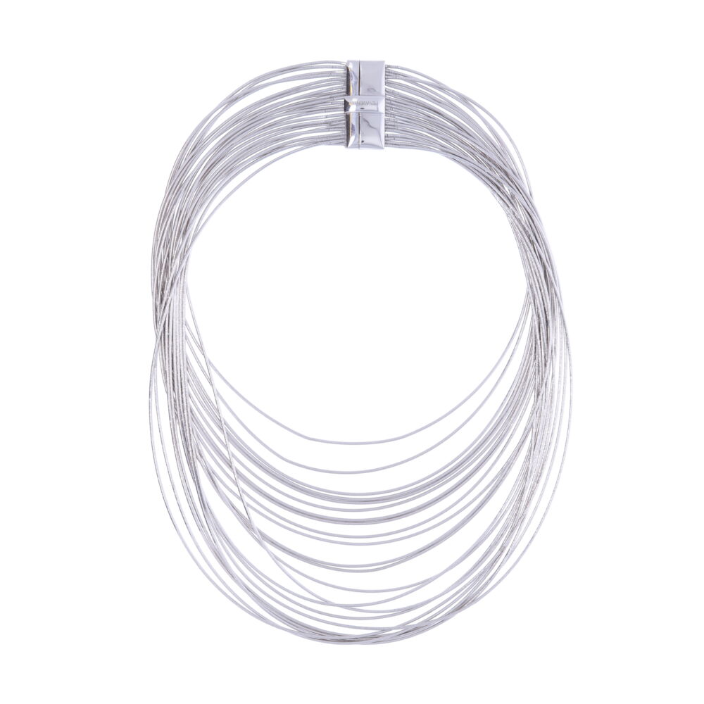 DNA Spring Collection brought to you by Pesavento offers this Wide Bib 22 strand necklace. Displaying a magnetic clasp, makes this necklace perfect for those who don't like to fumble with clasps. Featured in 4 different colors this necklace has something for everyone.
Wide Bib Necklace