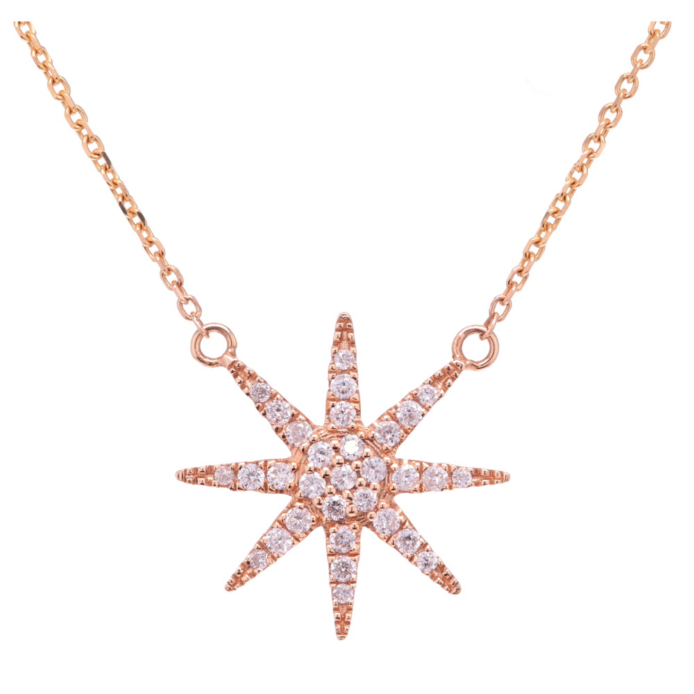 This 14k yellow gold star diamond pendant is perfect for the modern day fashionista. With .153 carats of diamonds, you will shimmer and shine just like the stars when wearing this necklace. 14k Yellow Gold Single Star Diamond Pendant