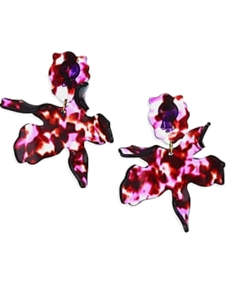 Paper Lily Earrings - Black Orchid 