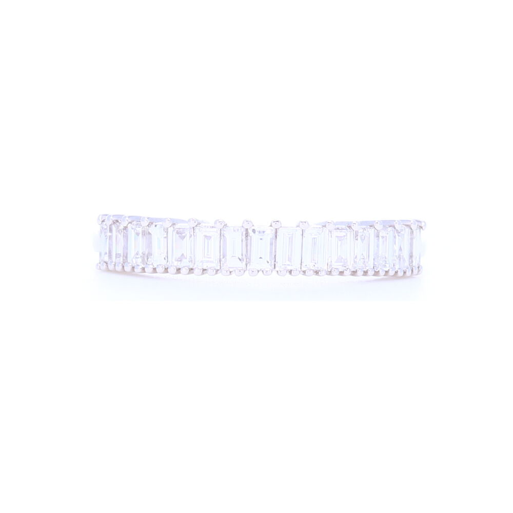 <font size="2">This stack ring with beautifully white step-cut diamonds adds such a nice touch to a stack ring set, or up against an elegant engagement ring.</font><div><font size="2">Diamond weight: 0.62ct</font></div> Baguette Diamond 1/2 Stack Ring 18k Gold with Diamonds
