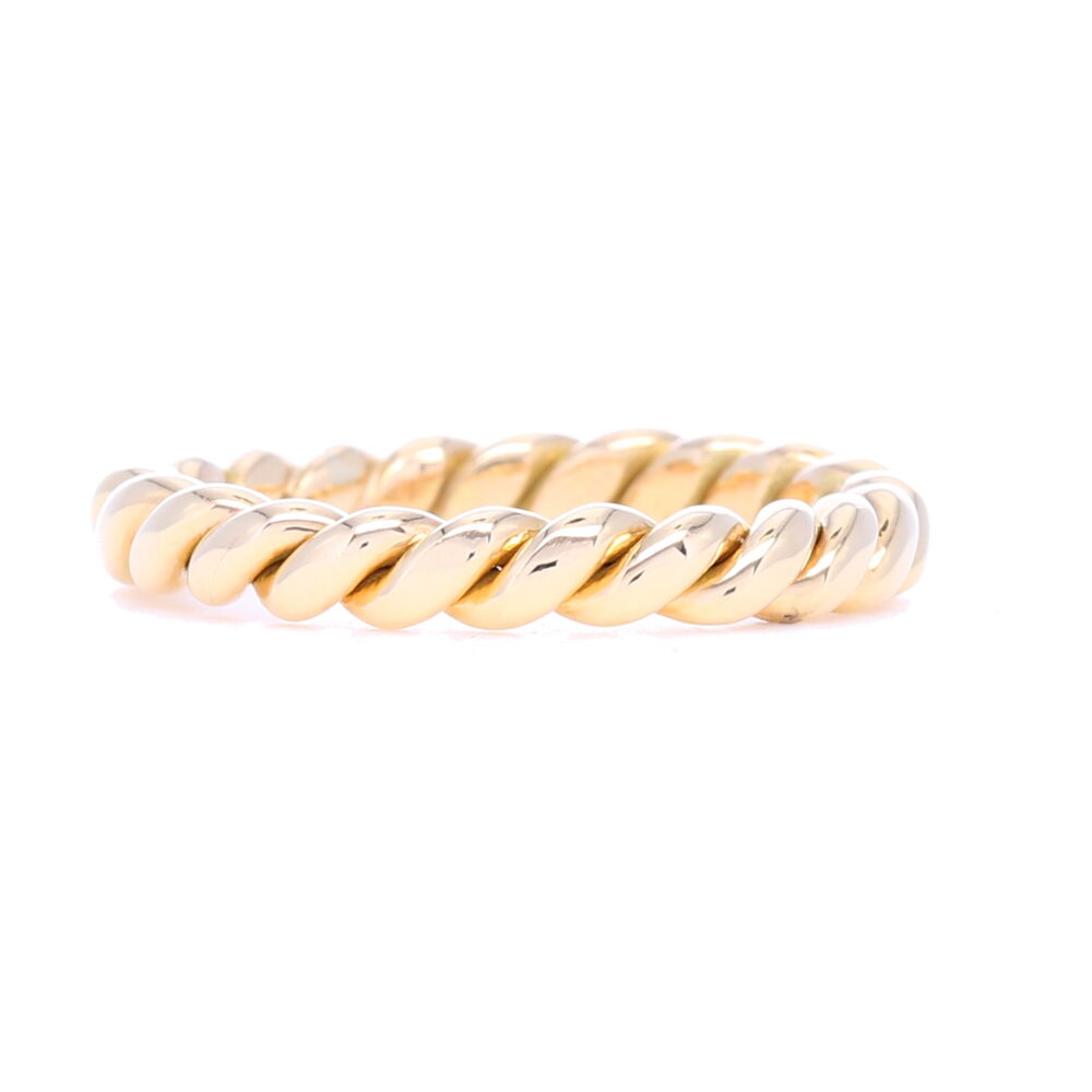 This handmade 14k gold twist ring is a perfect understated stack ring. Substantial feel and classic design, tone down the bling, and up the dimension with this beauty. Gold Handmade Twist Ring