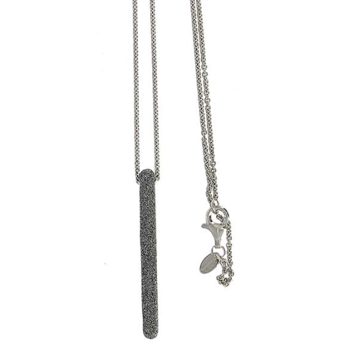 This necklace features a large matchstick pendant full of sparkling polvere. Sterling silver with ruthenium plating, this necklace is perfect for everyday/everynight use. Large Matchstick Full Polvere Pendant
