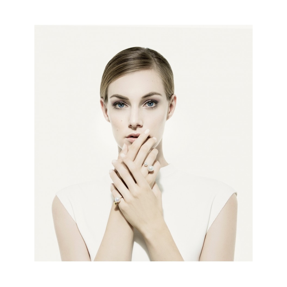Image 2 for Double Pearl Ring with White South Sea Pearls
