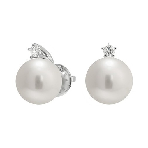 These 10-11mm white south sea pearl earrings are the perfect touch of elegance for any look. These pearl studs are set in 18k white gold, with a .12 carat diamond accent. Whether wearing these earrings on a night out or day-to-day, they are the perfect addition to any jewelry lovers collection. 18k White Gold Set White South Sea Pearl and Diamond Earrings