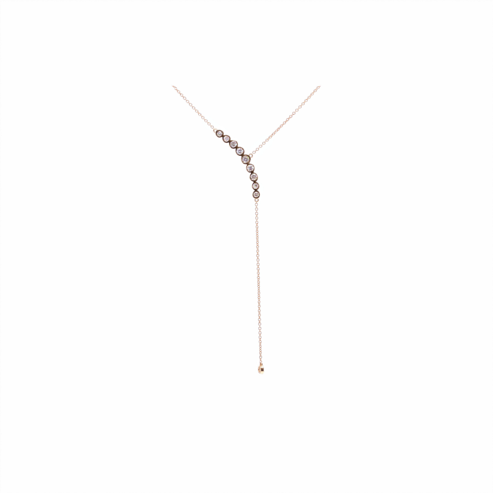 14k Yellow Gold and Diamond Y necklace. Total diamond weight = .4CT 14k Yellow Gold and Diamond Y Necklace. TDW =.4CT