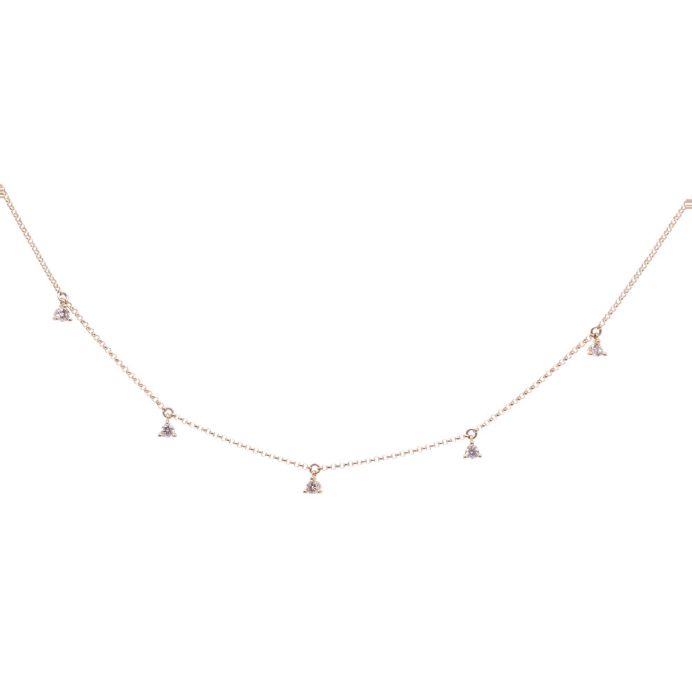 14k yellow gold diamond station chain .24ct dia 14k yellow gold diamond dangle station chain .24ct dia